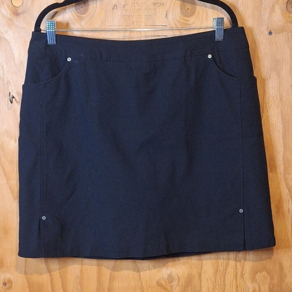 Tribal Pull On Skirt Skort Women's 12 Black Basic Classic Simple Minimalist Mini